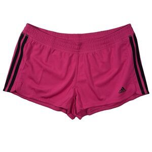 Adidas Logo Pacer 3 Stripe Knit Primegreen Athletic Training Shorts Large